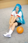 basketball bike_shorts blue_hair cosplay gym_uniform hairband nagatsuka_saki ro-kyu-bu! shorts socks tshirt uru rating:Safe score:0 user:pixymisa