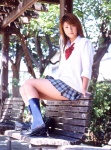 blouse kneesocks kosaka_yuka pleated_skirt school_uniform skirt sweater_vest rating:Safe score:0 user:nil!