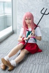 cosplay fujiwara_megumi high_score pink_hair pitchfork pleated_skirt ritsu sailor_uniform school_uniform skirt socks rating:Safe score:0 user:nil!