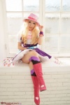 blonde_hair blouse boots cosplay deep_rabbit hat macross macross_frontier macross_frontier:_itsuwari_no_utahime pleated_skirt saku sheryl_nome skirt thighhighs vest rating:Safe score:0 user:nil!