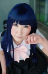 blouse blue_hair bookbag bowtie cosplay furude_rika higurashi_no_naku_koro_ni nekosawa_misako pleated_skirt school_uniform skirt socks rating:Safe score:0 user:pixymisa