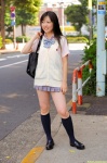 blouse bookbag dgc_0877 kneesocks minagawa_natsumi pleated_skirt school_uniform skirt sweater_vest rating:Safe score:1 user:nil!