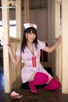 cleavage dress nurse nurse_cap nurse_uniform pink_legwear stethoscope thighhighs yamanaka_tomoe zettai_ryouiki rating:Safe score:1 user:nil!