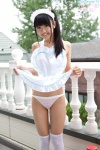 apron bikini hairband ponytail shiina_momo swimsuit thighhighs white_legwear rating:Safe score:1 user:nil!