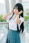 blouse cosplay idolmaster neko ohishi_izumi pleated_skirt school_uniform skirt twintails rating:Safe score:0 user:pixymisa