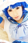 bishoujo_senshi_sailor_moon blue_hair cosplay elbow_gloves gloves mercury_&_mars mizuno_ami pleated_skirt sailor_mercury sailor_uniform saku school_uniform skirt rating:Safe score:0 user:nil!