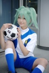 aqua_hair cosplay crossplay fei_rune gingamu inazuma_eleven_go_chrono_stone kneesocks shorts soccer_uniform tshirt rating:Safe score:0 user:nil!