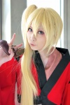 blonde_hair cosplay croptop gintama gun houtou_singi kijima_matako pistol side_ponytail rating:Safe score:1 user:nil!