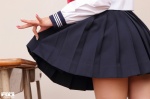 haruna_megumi pleated_skirt rq-star_584 sailor_uniform school_uniform skirt skirt_lift twin_braids rating:Safe score:1 user:nil!