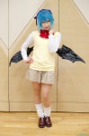 bat_wings blouse blue_hair cosplay hair_ribbons kurono_kurumu loose_socks pantyhose pleated_skirt rosario+vampire school_uniform shiyu skirt socks sweater_vest rating:Safe score:0 user:nil!