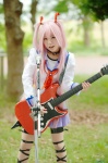 angel_beats! clinica collar cosplay guitar pantyhose pink_hair school_uniform skirt twintails yui_(angel_beats!) rating:Safe score:1 user:lolzin