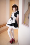 apron bed cosplay dress hairband maid maid_uniform original shizuku thighhighs zettai_ryouiki rating:Safe score:7 user:nil!