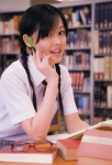 blouse glasses koharu_diary kusumi_koharu pleated_skirt school_uniform skirt twin_braids rating:Safe score:0 user:nil!