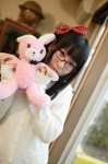 blouse cardigan costume glasses hairbow kazuki_aria school_uniform stuffed_animal rating:Safe score:0 user:nil!