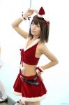 cosplay hair_ribbons halter_top ibara midriff miniskirt navel_piercing santa_costume skirt suzumiya_haruhi suzumiya_haruhi_no_yuuutsu rating:Safe score:1 user:nil!