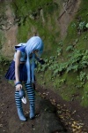 asakura_kana blue_hair cosplay croptop gundam msm-07_z'gok pleated_skirt skirt striped tank_top thighhighs zettai_ryouiki rating:Safe score:1 user:nil!