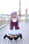 cosplay natsume_megumi pantyhose pleated_skirt primula purple_hair sailor_uniform school_uniform shuffle! skirt thighhighs twin_braids vest zettai_ryouiki rating:Safe score:2 user:nil!