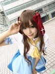apron blouse cosplay hair_ribbons kipi mayoi_neko_overrun! school_uniform serizawa_fumino skirt tie twintails rating:Safe score:1 user:DarkSSA