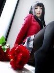 black_legwear cardigan cosplay flowers jabami_yumeko kakegurui pantyhose skirt tagme rating:Questionable score:2 user:patpat