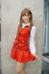 akb48 blouse cosplay kojima_haruna_(cosplay) nanamo pantyhose pleated_skirt sheer_legwear skirt skirt_lift vest rating:Safe score:3 user:nil!