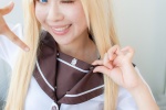 blonde_hair cosplay pleated_skirt school_uniform skirt sumika toshino_kyoko yuruyuri rating:Safe score:0 user:pixymisa