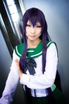 busujima_saeko cosplay highschool_of_the_dead kanda_midori pleated_skirt purple_hair sailor_uniform school_uniform skirt rating:Safe score:1 user:nil!