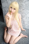amamiya_laiko ana_coppola blonde_hair cosplay dress ichigo_mashimaro strawberry strawberry_pattern rating:Safe score:1 user:nil!