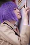 blazer blouse cosplay ghost_in_the_shell kusanagi_motoko military_uniform purple_hair tie touka rating:Safe score:0 user:nil!