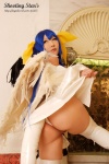 ass blue_hair boots choker cosplay dizzy guilty_gear hairbows hitori_gokko monokini one-piece_swimsuit saku swimsuit tail thighhighs wings rating:Safe score:1 user:nil!