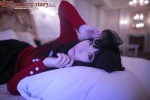 bed cosplay fate/series fate/stay_night hair_ribbons pleated_skirt red_devil saku skirt sweater tohsaka_rin turtleneck twintails rating:Safe score:0 user:nil!