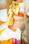 blonde_hair cosplay croptop cure_sunshine heartcatch_precure! kanda_midori miniskirt myoudouin_itsuki pretty_cure skirt twintails underboob rating:Safe score:5 user:xkaras