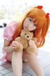 cosplay dress himezaki_reika neon_genesis_evangelion orange_hair pantyhose soryu_asuka_langley stuffed_animal teddy_bear twintails rating:Safe score:2 user:nil!