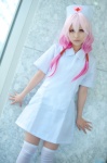 cosplay dress guilty_crown kuuta nurse nurse_cap nurse_uniform pink_hair thighhighs yuzuriha_inori zettai_ryouiki rating:Safe score:3 user:nil!