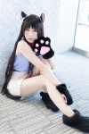 akiyama_mio animal_ears blouse bowtie cat_ears catgirl cat_paws cosplay k-on! pantyhose skirt tail yuushi rating:Safe score:1 user:pixymisa