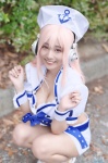 atori_himeko cleavage cosplay cropped_jacket croptop headphones miniskirt nitro_super_sonic pink_hair sailor_uniform school_uniform skirt super_soniko rating:Safe score:1 user:nil!