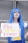 ahoge blue_hair cosplay izumi_konata lucky_star mamitan pleated_skirt sailor_uniform school_uniform skirt translation_request rating:Safe score:1 user:nil!