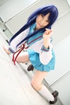 ari asakura_ryouko blue_hair cosplay kneesocks sailor_uniform school_uniform suzumiya_haruhi_no_yuuutsu rating:Safe score:0 user:nil!