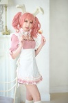 animal_ears apron bunny_ears cosplay dress inu_boku_secret_service kneesocks kurosaki_shihomu maid maid_uniform pink_hair roromiya_karuta twintails rating:Safe score:0 user:nil!