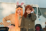 animal_ears bambee blazer blouse charlotte_e_yeager cosplay fox_ears goggles minna-dietlinde_wilcke orange_hair rabbit_ears red_hair sakamoto_fumika strike_witches tie rating:Safe score:0 user:pixymisa