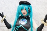 aqua_hair ayasame cosplay elbow_gloves gloves hat hatsune_miku headset qipao red_eyes twintails vocaloid rating:Safe score:0 user:pixymisa