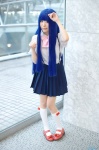 blouse blue_hair cosplay furude_rika higurashi_no_naku_koro_ni kneesocks meita pleated_skirt school_uniform skirt suspenders rating:Safe score:1 user:nil!