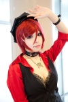 blouse choker cosplay miniskirt original red_hair skirt soda_(model) vest rating:Safe score:0 user:pixymisa