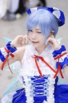 blue_hair cirno cosplay dress hairbow touhou yumichi rating:Safe score:1 user:nil!
