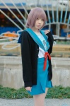 cardigan cosplay nagato_yuki pleated_skirt sailor_uniform school_uniform silver_hair skirt soubi_zero suzumiya_haruhi_no_yuuutsu rating:Safe score:1 user:nil!