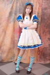 alice_liddell apron cosplay dress hairbow heart_no_kuni_no_alice kneehighs striped suzumiya_kirika rating:Safe score:0 user:nil!