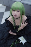 cc choker cleavage code_geass cosplay flower gown green_hair hair_ribbons shirayuki_himeno rating:Safe score:0 user:nil!