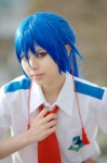 blue_hair cosplay crossplay dress_shirt macross macross_frontier ponytail saotome_alto school_uniform tie tsukikage_yayoi rating:Safe score:0 user:nil!