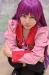 bakemonogatari cosplay pleated_skirt purple_hair reco school_uniform senjougahara_hitagi skirt thighhighs tie rating:Safe score:0 user:pixymisa