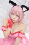 animal_ears cat_ears choker cleavage cosplay dress gloves misa momomiya_ichigo pink_hair tokyo_mew_mew rating:Safe score:0 user:nil!