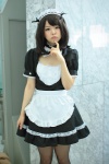 apron black_legwear bowtie collar cosplay hairband ichinomiya_kanna maid maid_uniform original pantyhose wristband rating:Safe score:0 user:pixymisa